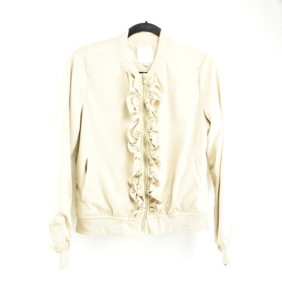 Candies Jacket Size M Ruffle Front Floral Back - Picture 3 of 8